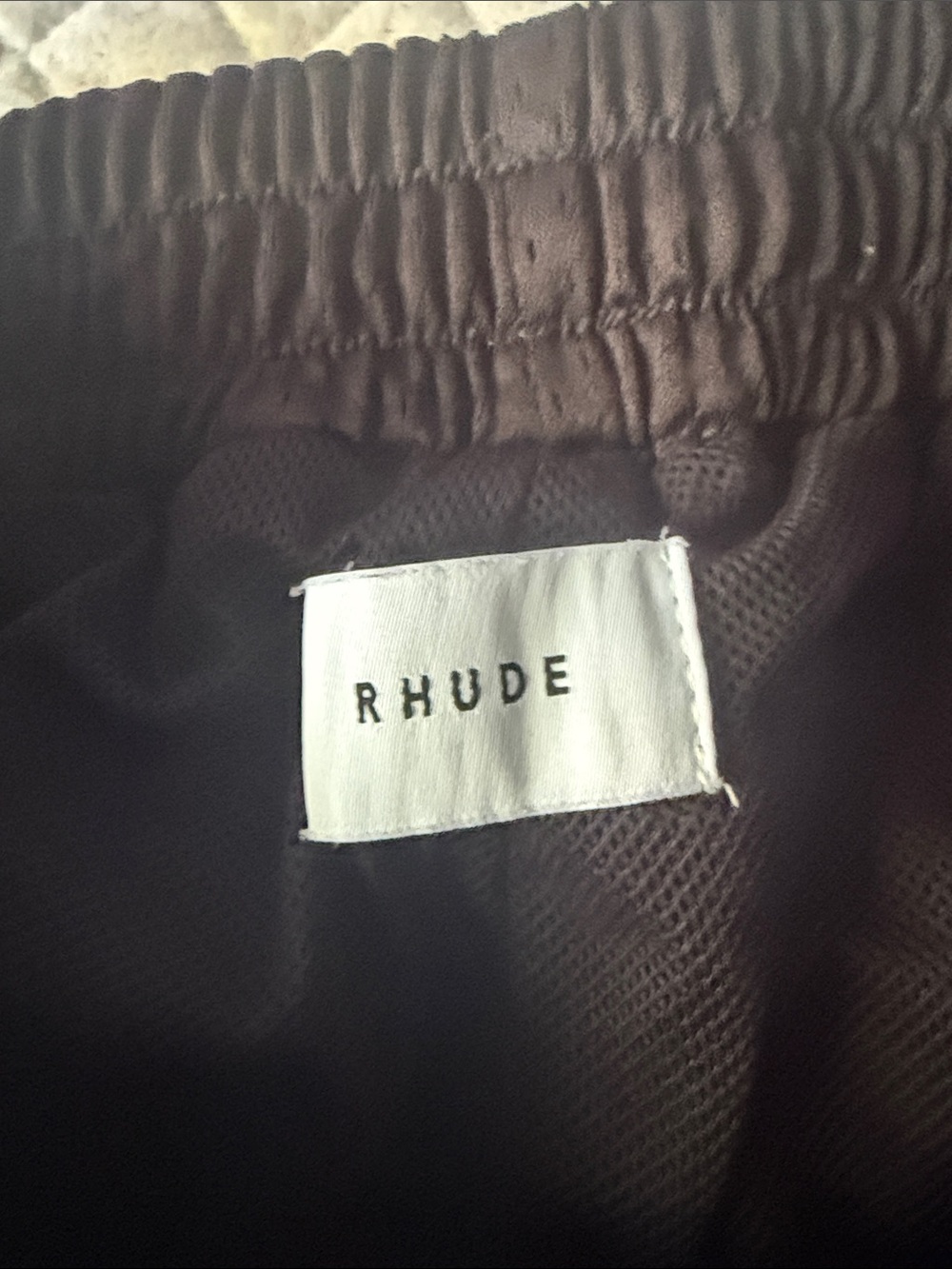 Rhude Black Mesh Athletic Shorts with Yellow Drawcord - Picture 4 of 9